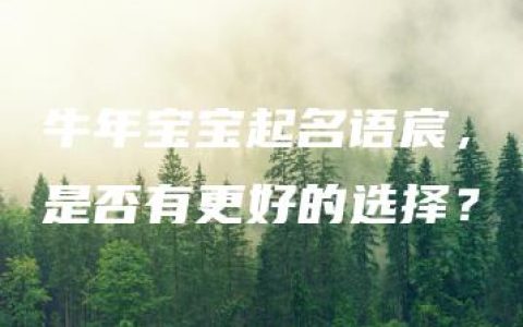 牛年宝宝起名语宸，是否有更好的选择？