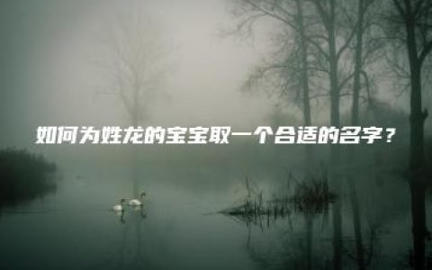 如何为姓龙的宝宝取一个合适的名字？