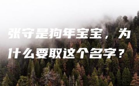 张守是狗年宝宝，为什么要取这个名字？