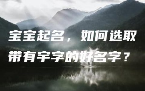 宝宝起名，如何选取带有宇字的好名字？