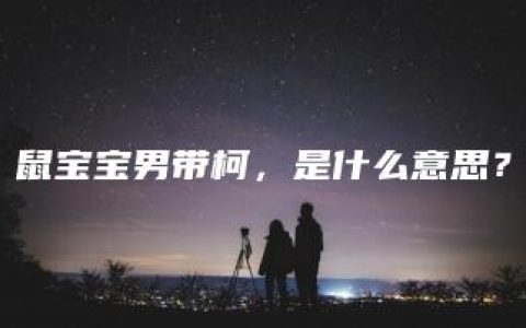 鼠宝宝男带柯，是什么意思？