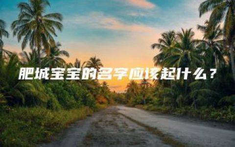 肥城宝宝的名字应该起什么？