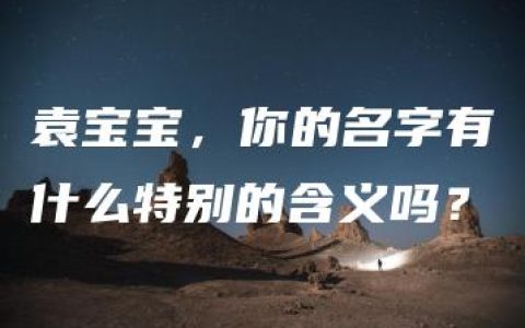 袁宝宝，你的名字有什么特别的含义吗？