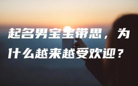 起名男宝宝带思，为什么越来越受欢迎？