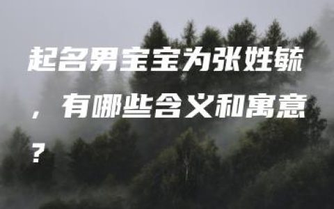 起名男宝宝为张姓毓，有哪些含义和寓意？