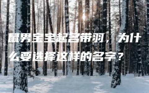 鼠男宝宝起名带羽，为什么要选择这样的名字？