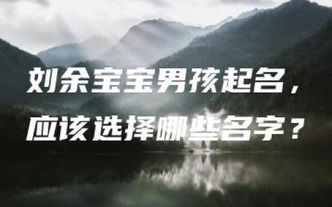 刘余宝宝男孩起名，应该选择哪些名字？