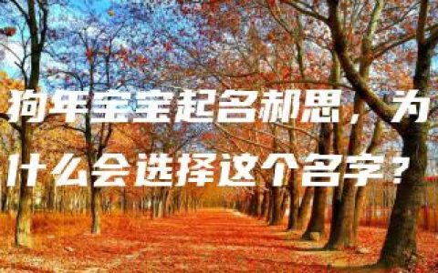 狗年宝宝起名郝思，为什么会选择这个名字？