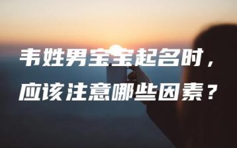 韦姓男宝宝起名时，应该注意哪些因素？