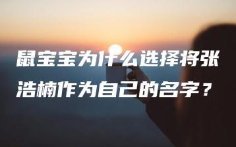 鼠宝宝为什么选择将张浩楠作为自己的名字？