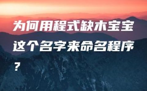 为何用程式缺木宝宝这个名字来命名程序？