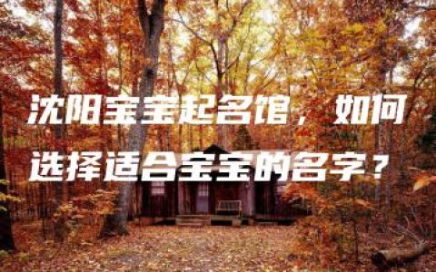 沈阳宝宝起名馆，如何选择适合宝宝的名字？