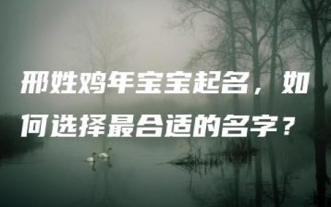 邢姓鸡年宝宝起名，如何选择最合适的名字？