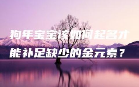 狗年宝宝该如何起名才能补足缺少的金元素？