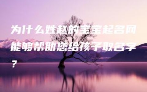 为什么姓赵的宝宝起名网能够帮助您给孩子取名字？