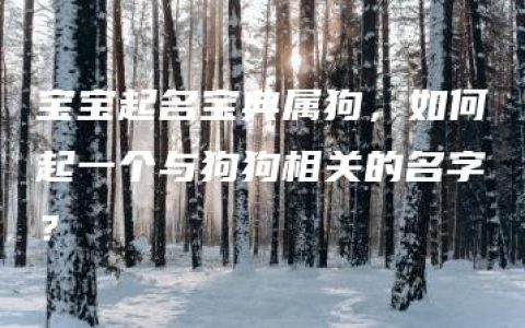 宝宝起名宝典属狗，如何起一个与狗狗相关的名字？