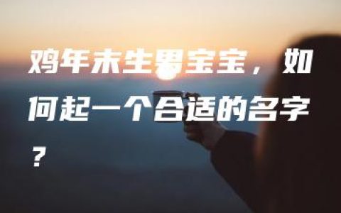 鸡年末生男宝宝，如何起一个合适的名字？