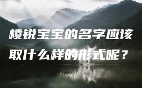 棱锐宝宝的名字应该取什么样的形式呢？