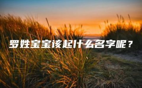 罗姓宝宝该起什么名字呢？