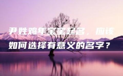 尹姓鸡年宝宝起名，应该如何选择有意义的名字？