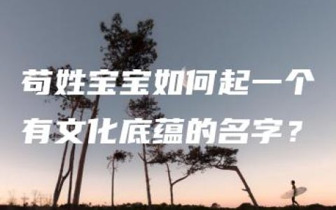 苟姓宝宝如何起一个有文化底蕴的名字？