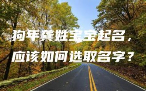 狗年龚姓宝宝起名，应该如何选取名字？