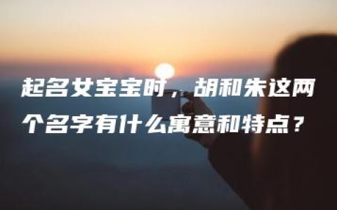 起名女宝宝时，胡和朱这两个名字有什么寓意和特点？