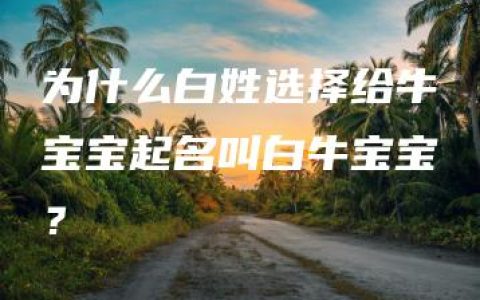 为什么白姓选择给牛宝宝起名叫白牛宝宝？