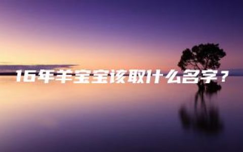 16年羊宝宝该取什么名字？