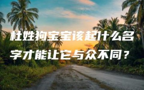 杜姓狗宝宝该起什么名字才能让它与众不同？