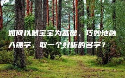 如何以鼠宝宝为基础，巧妙地融入锦字，取一个好听的名字？