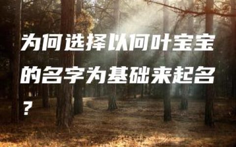 为何选择以何叶宝宝的名字为基础来起名？