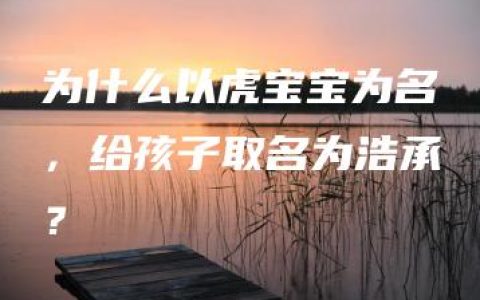 为什么以虎宝宝为名，给孩子取名为浩承？