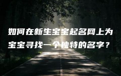 如何在新生宝宝起名网上为宝宝寻找一个独特的名字？