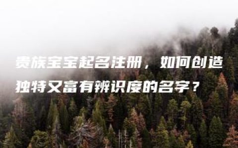 贵族宝宝起名注册，如何创造独特又富有辨识度的名字？