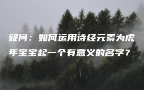 疑问：如何运用诗经元素为虎年宝宝起一个有意义的名字？