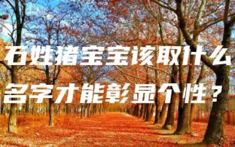 石姓猪宝宝该取什么名字才能彰显个性？