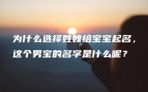 为什么选择姓魏给宝宝起名，这个男宝的名字是什么呢？