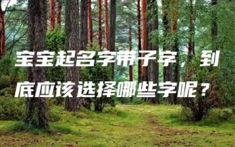 宝宝起名字带子字，到底应该选择哪些字呢？