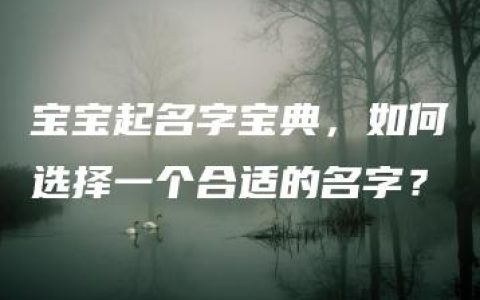 宝宝起名字宝典，如何选择一个合适的名字？