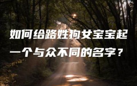 如何给路姓狗女宝宝起一个与众不同的名字？