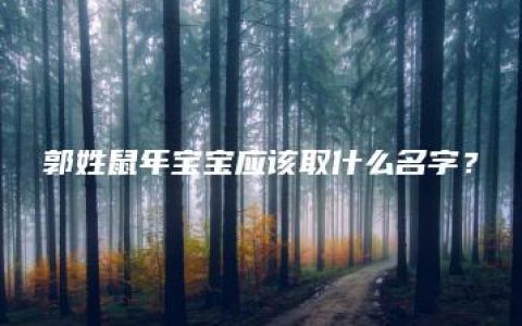 郭姓鼠年宝宝应该取什么名字？