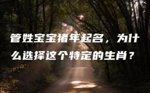 管姓宝宝猪年起名，为什么选择这个特定的生肖？