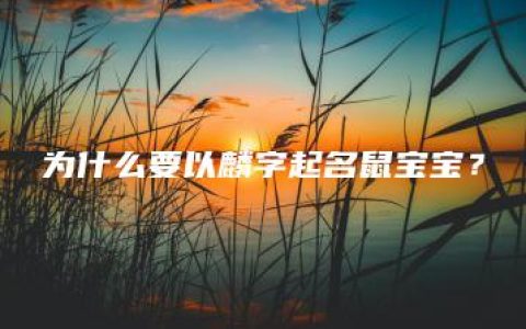 为什么要以麟字起名鼠宝宝？