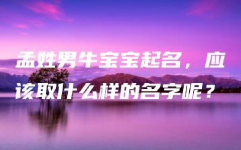 孟姓男牛宝宝起名，应该取什么样的名字呢？