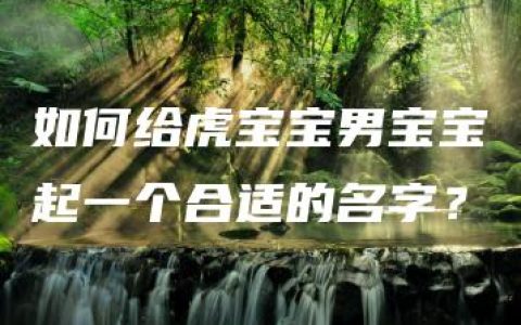 如何给虎宝宝男宝宝起一个合适的名字？