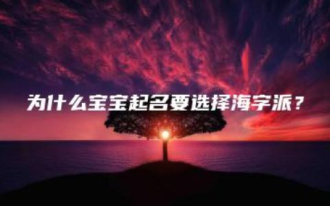 为什么宝宝起名要选择海字派？