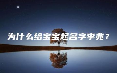 为什么给宝宝起名字李兆？