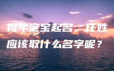 狗年宝宝起名，任姓应该取什么名字呢？