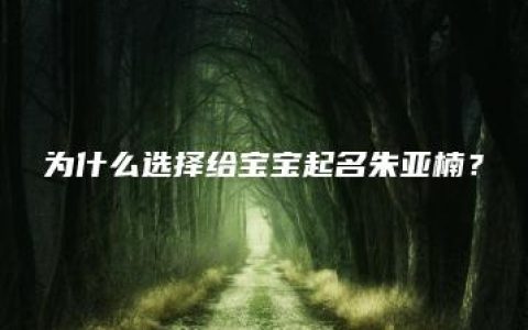 为什么选择给宝宝起名朱亚楠？